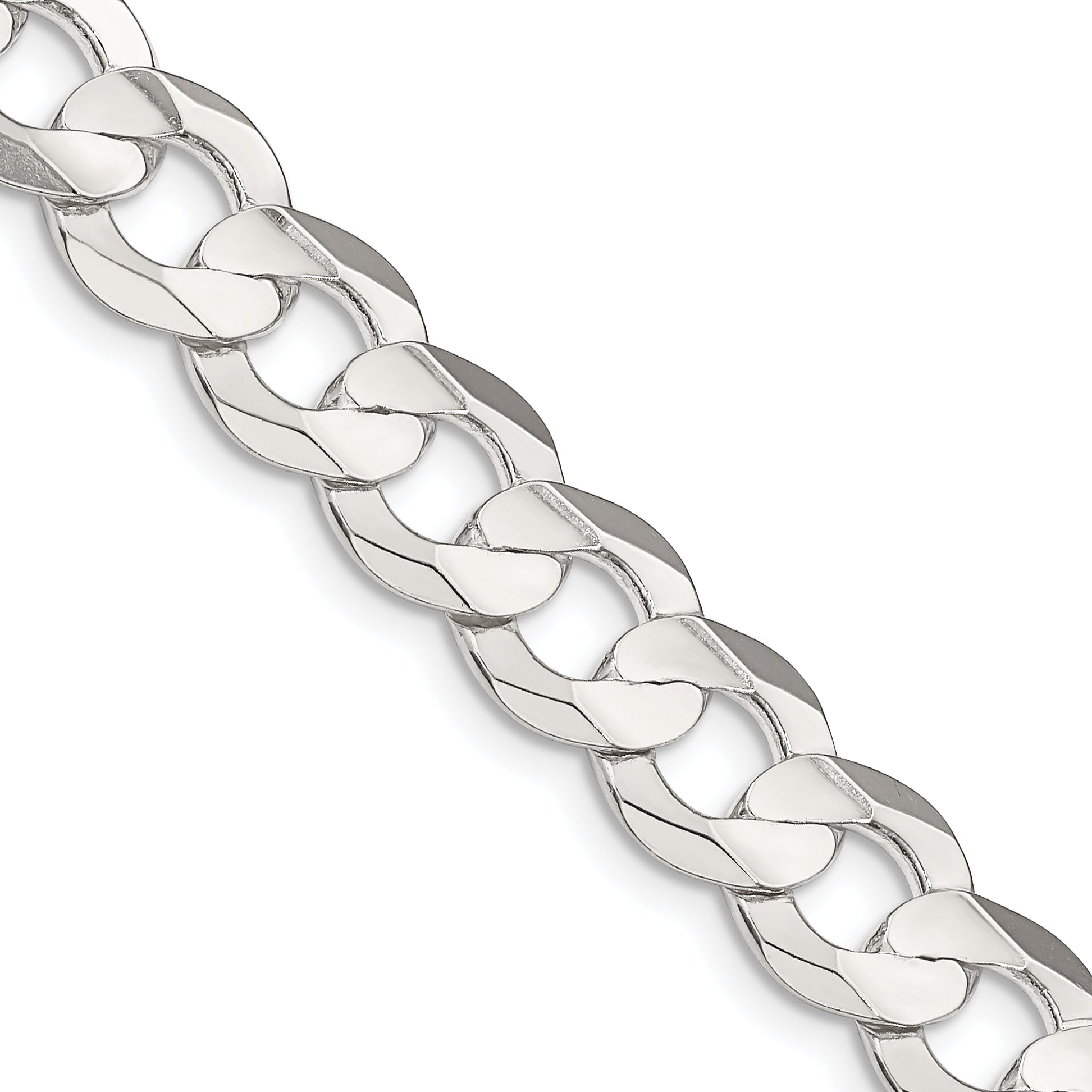 Sterling Silver 9.75mm Concave Beveled Curb Chain Secondary image
