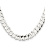 Sterling Silver Rhodium-Plated Curb Chain Necklace 9.75mm