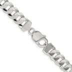 Sterling Silver Rhodium-Plated Curb Chain Necklace 9.75mm