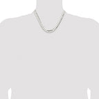 Sterling Silver Rhodium-Plated Curb Chain Necklace 9.75mm