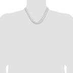 Sterling Silver 11.9mm Concave Beveled Curb Chain
