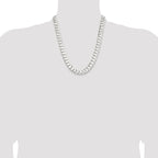 Sterling Silver 11.9mm Concave Beveled Curb Chain