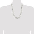 Sterling Silver 11.9mm Concave Beveled Curb Chain