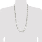 Sterling Silver 11.9mm Concave Beveled Curb Chain