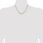 Sterling Silver Rhodium-plated 11.9mm Concave Beveled Curb Chain