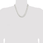 Sterling Silver Rhodium-plated 11.9mm Concave Beveled Curb Chain