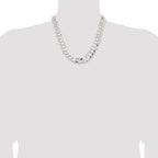 Sterling Silver 14.0mm Concave Beveled Curb Chain