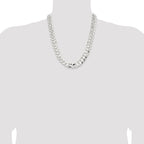 Sterling Silver 14.0mm Concave Beveled Curb Chain