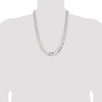 Sterling Silver 14.0mm Concave Beveled Curb Chain