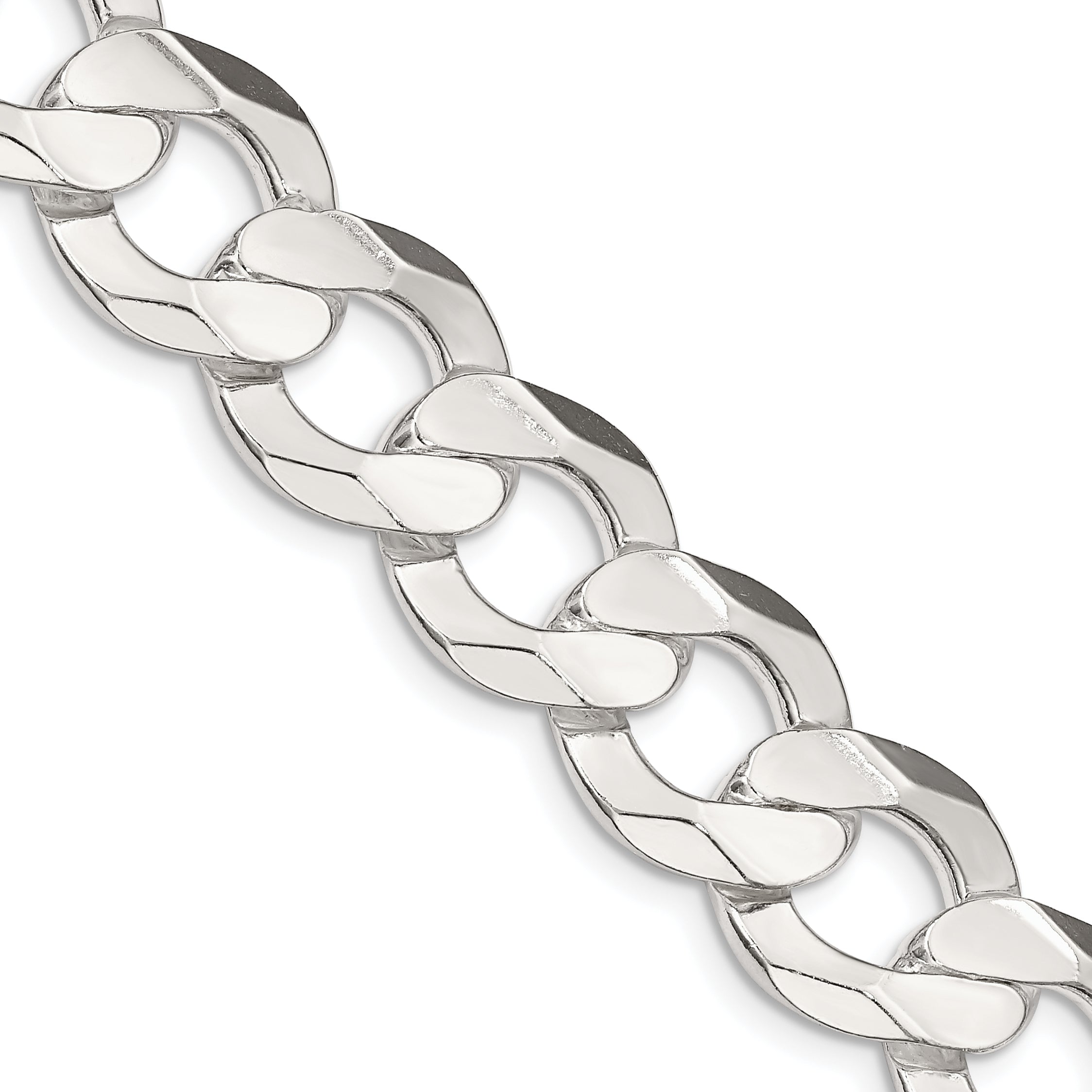 Sterling Silver 14.0mm Concave Beveled Curb Chain Secondary image