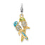 Love Birds Charm in Sterling Silver with Enamel & Crystal