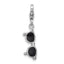 Amore La Vita Sterling Silver Rhodium-plated 3-D Black Enameled Sunglasses Charm with Fancy Lobster Clasp