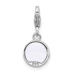 Amore La Vita Sterling Silver Rhodium-plated Multi Color Enameled Cake with Red Enameled Heart Topper Charm with Fancy Lobster Charm