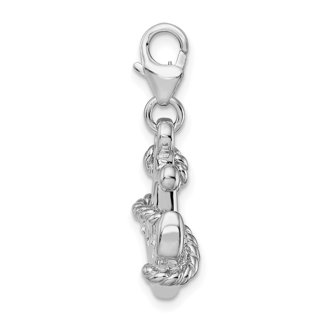CZ Anchor Charm in Sterling Silver