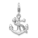 CZ Anchor Charm in Sterling Silver