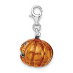 Enameled Jack-o'-Lantern Charm in Sterling Silver