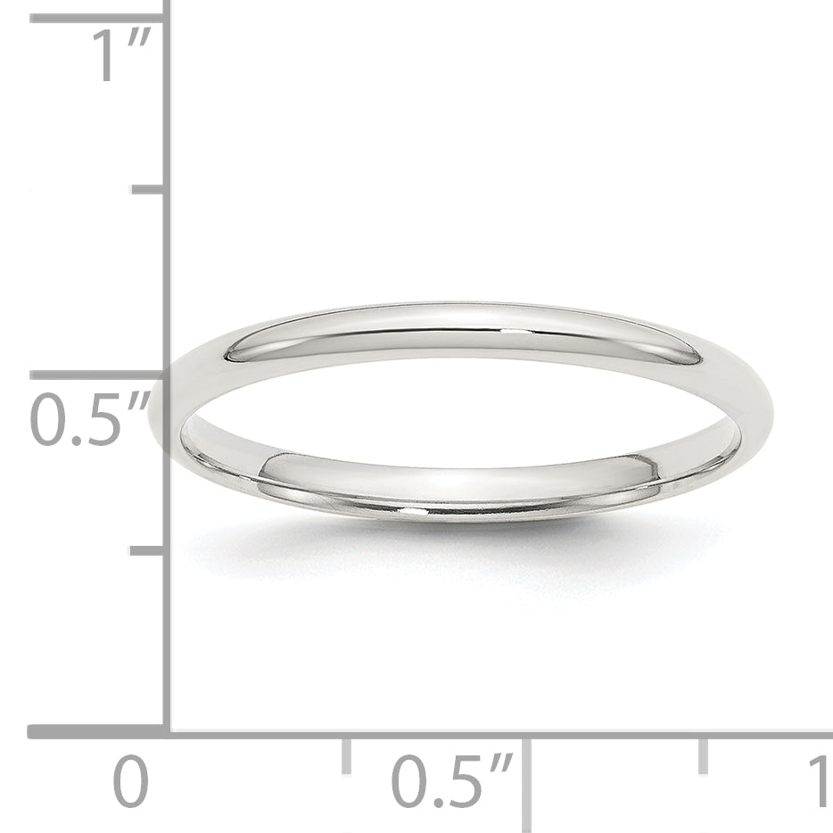 Sterling Silver 2mm Comfort Fit Band