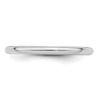Sterling Silver Rhodium-Plated Domed Comfort-Fit Wedding Band 2mm