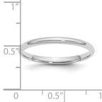 Sterling Silver Rhodium-plated 2mm Comfort Fit Band