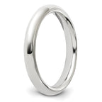 Sterling Silver Rhodium-plated 3mm Comfort Fit Size 11 Band