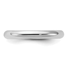 Sterling Silver Rhodium-plated 3mm Comfort Fit Size 13.5 Band