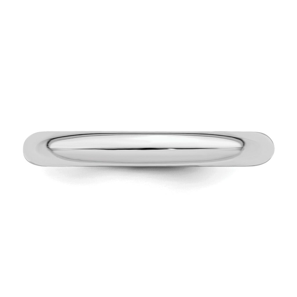 Sterling Silver Rhodium-plated 3mm Comfort Fit Size 13.5 Band