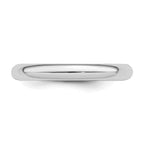 Sterling Silver Rhodium-plated 3mm Comfort Fit Size 13.5 Band