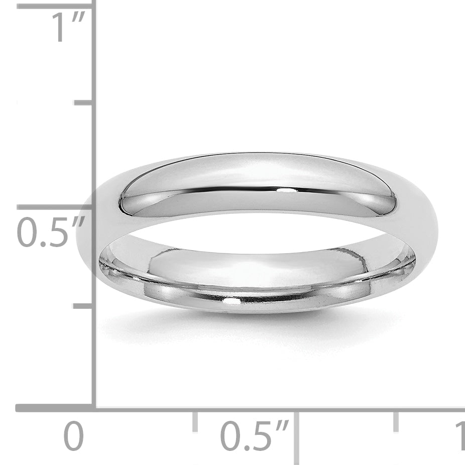 Sterling Silver Rhodium-plated 4mm Comfort Fit Band