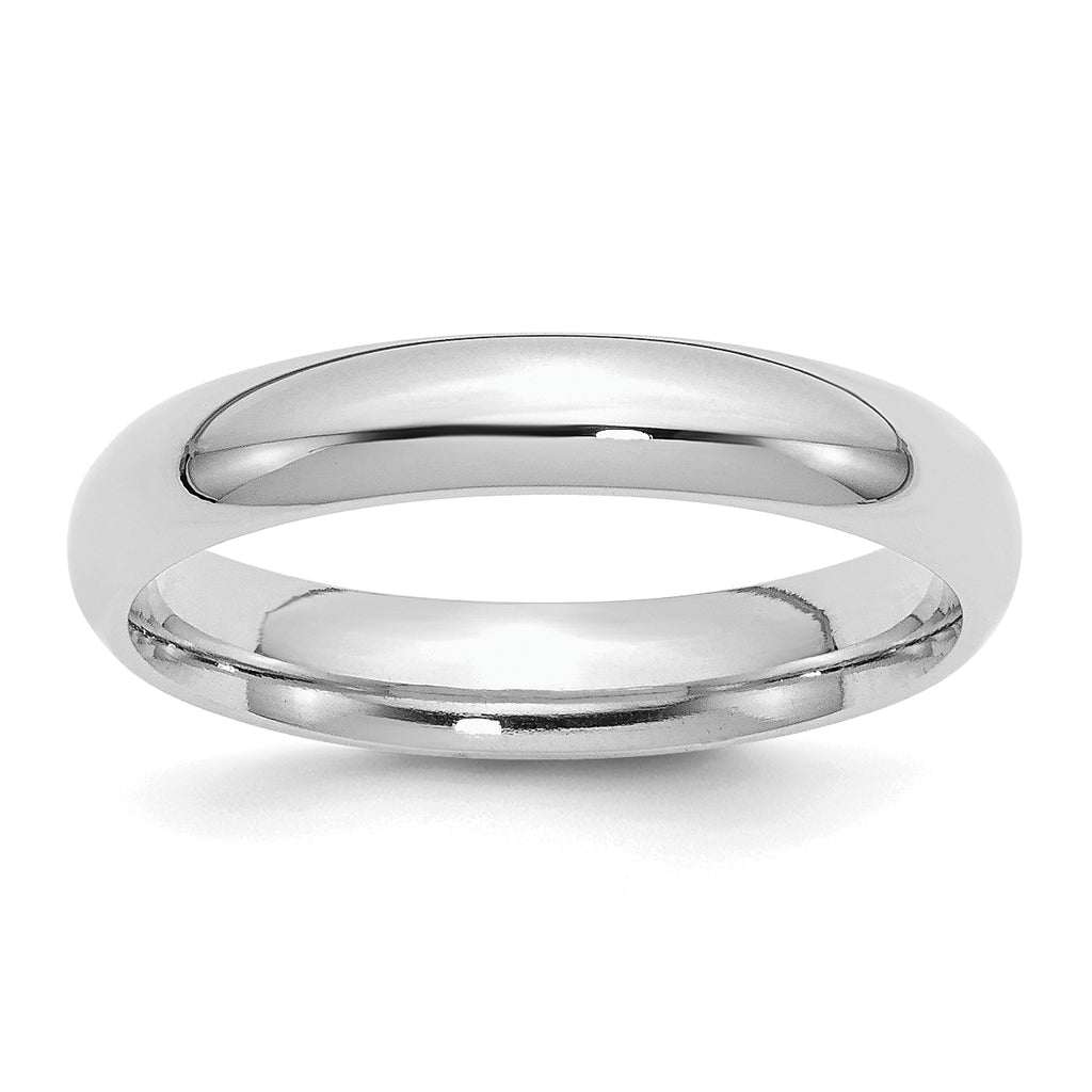 Sterling Silver Rhodium-plated 4mm Comfort Fit Band