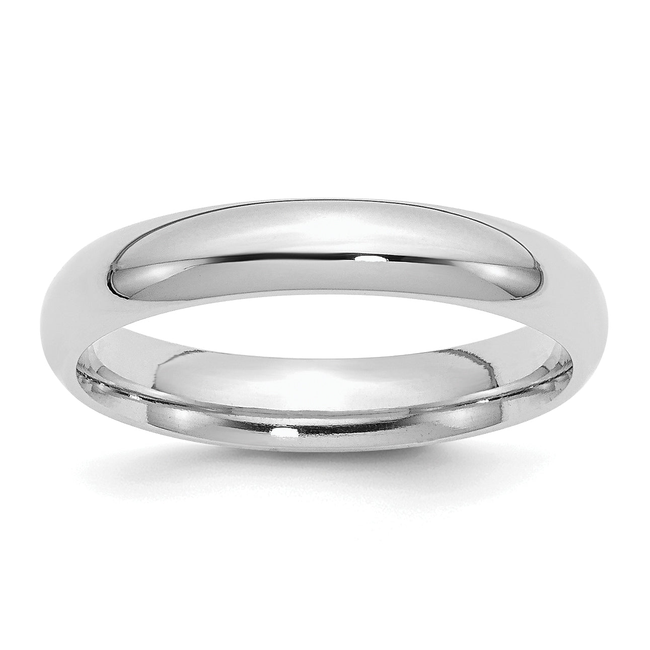 Sterling Silver Rhodium-plated 4mm Comfort Fit Band