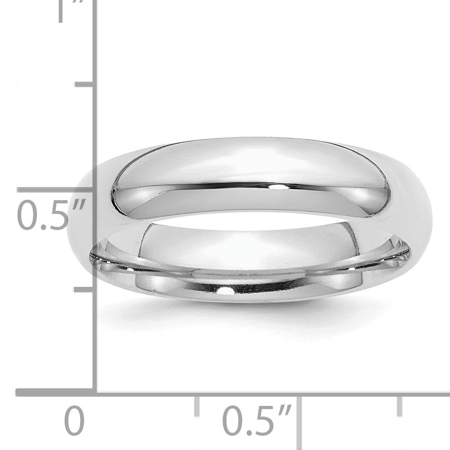 SS Rhodium-plated 5mm Comfort Fit Size 13.5 Band