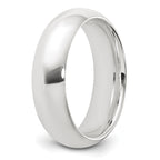 Sterling Silver Rhodium-plated 6mm Comfort Fit Band