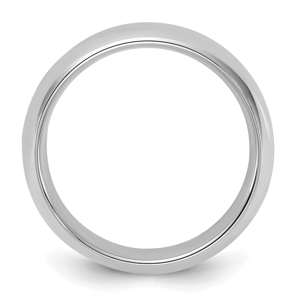 Sterling Silver Rhodium-Plated Domed Comfort-Fit Wedding Band 6mm
