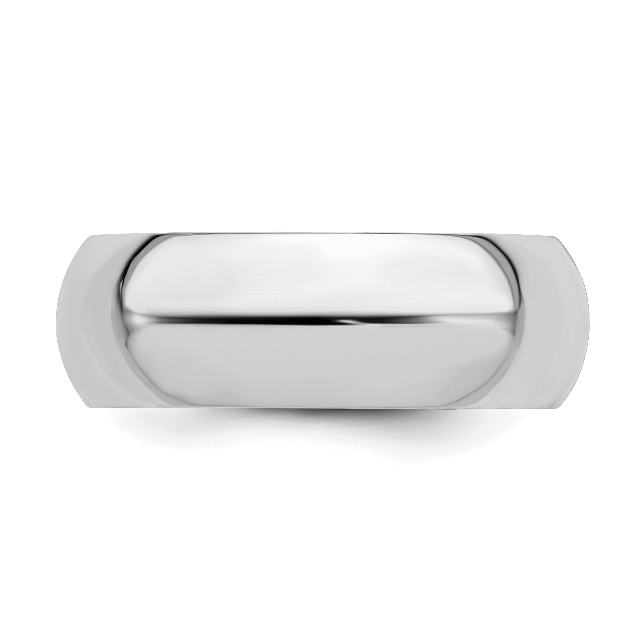 Sterling Silver Rhodium-Plated 7mm Comfort Fit Size 9.5 Band