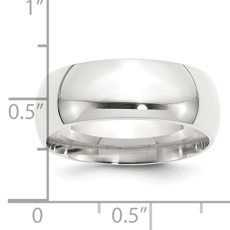 Sterling Silver 8mm Comfort Fit Band