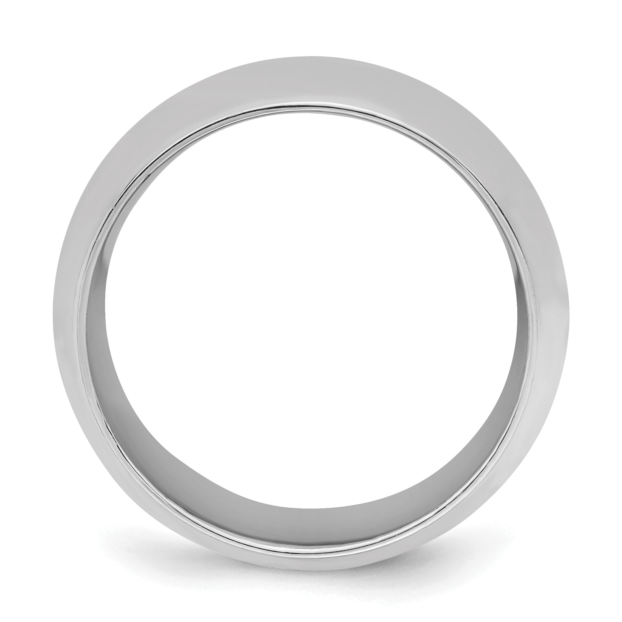 Sterling Silver Rhodium-Plated 9mm Comfort Fit Size 9.5 Band