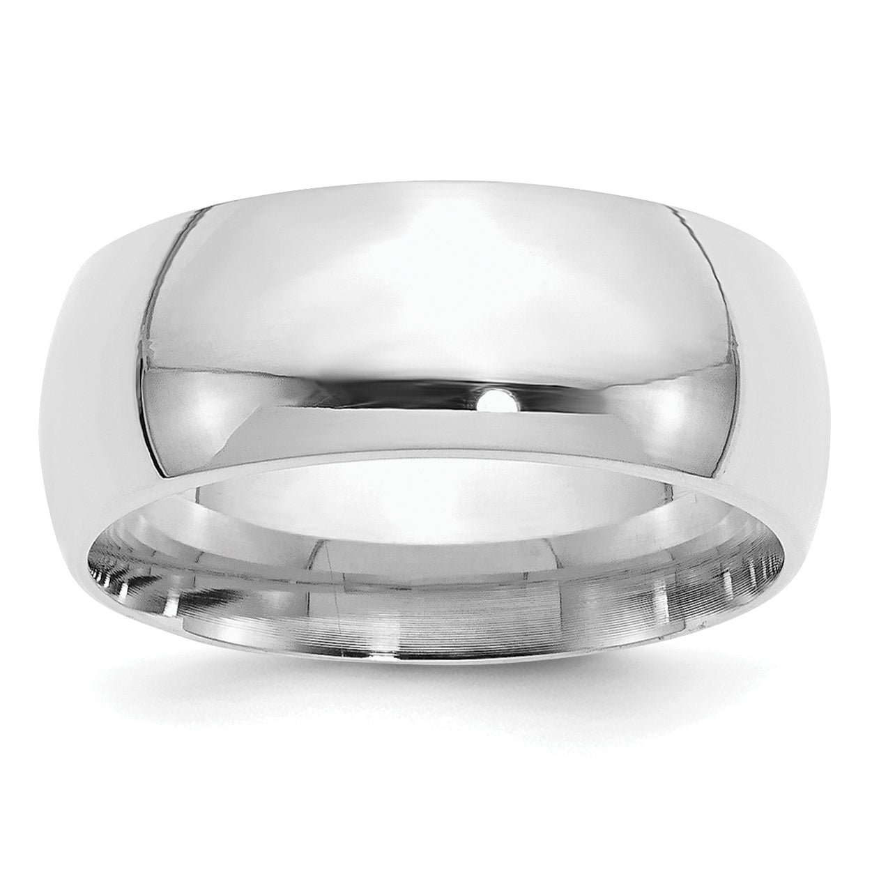 Sterling Silver Rhodium-Plated 9mm Comfort Fit Size 9.5 Band