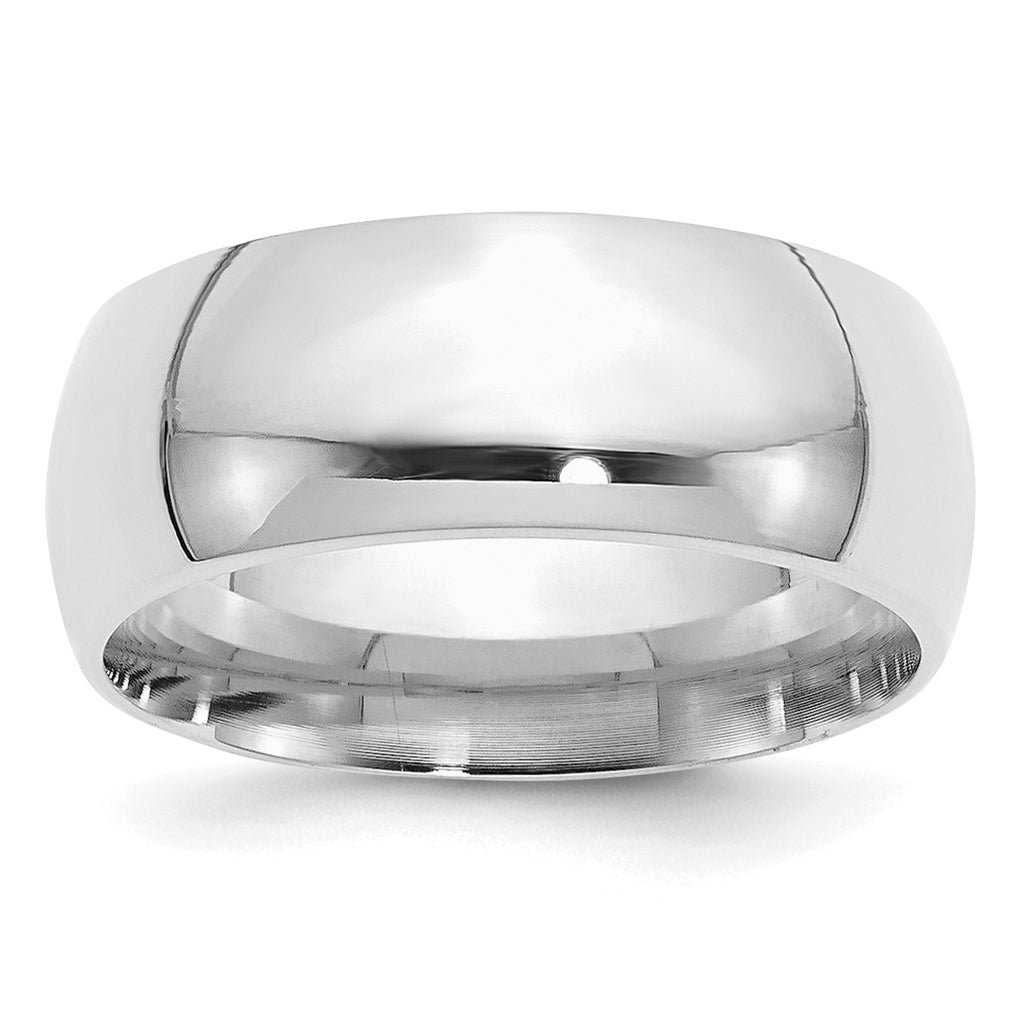 Sterling Silver Rhodium-Plated 9mm Comfort Fit Size 9.5 Band