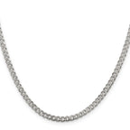Sterling Silver 3.8mm Pav‚ Curb Chain