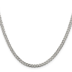 Sterling Silver 3.8mm Pav‚ Curb Chain