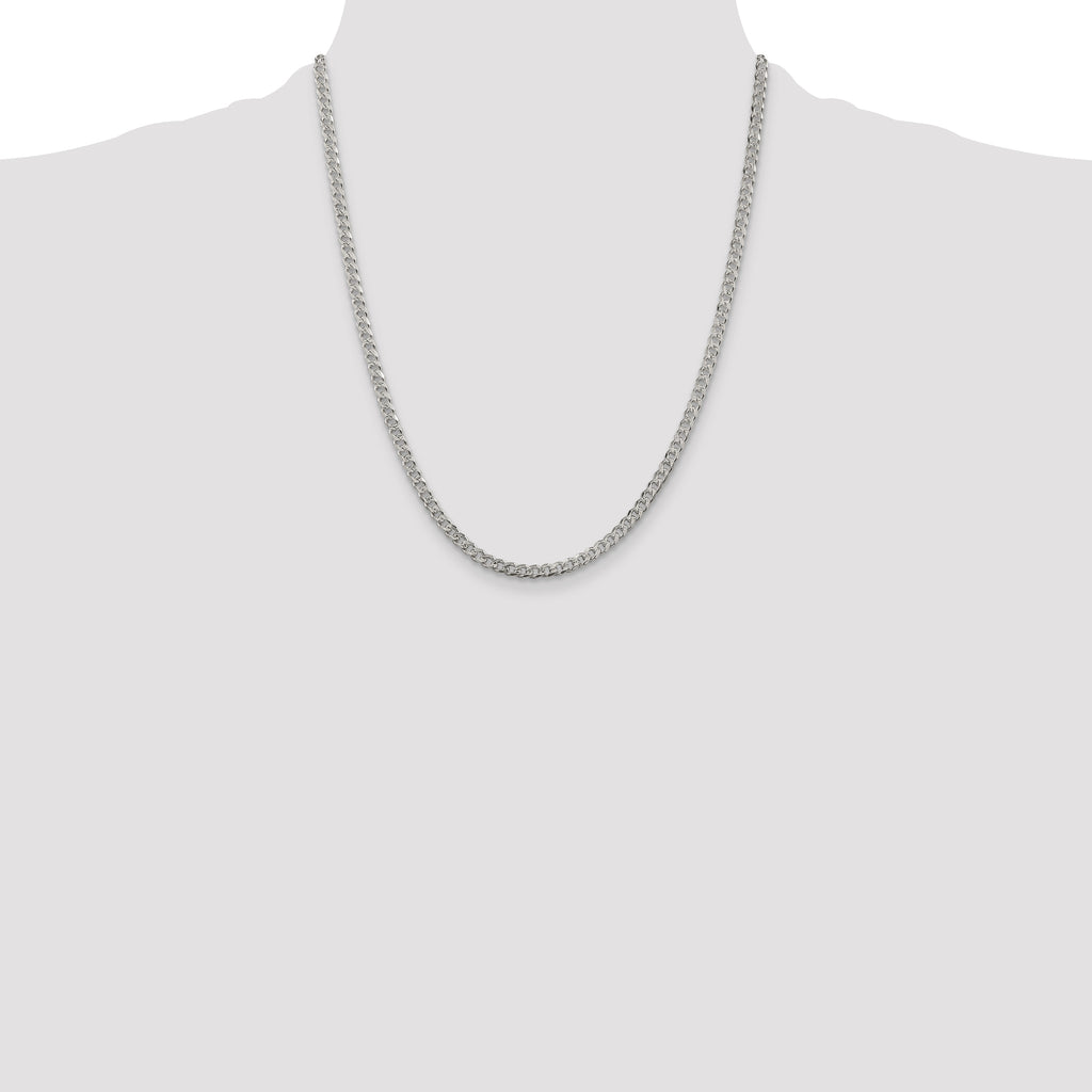 Sterling Silver 3.8mm Pav‚ Curb Chain