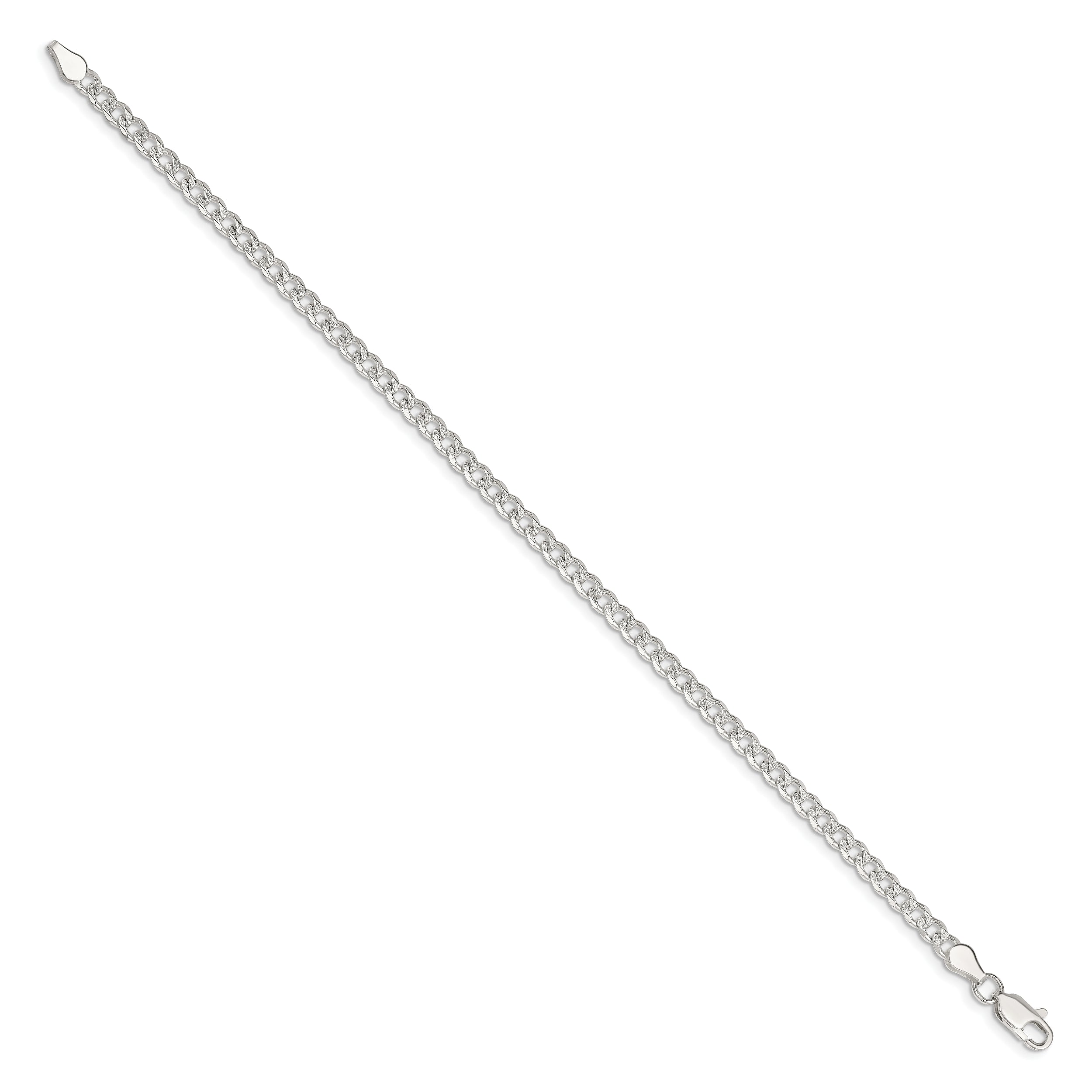 Sterling Silver 3.8mm Pav‚ Curb Chain