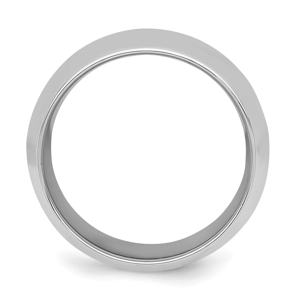 Sterling Silver Rhodium-Plated Domed Comfort-Fit Wedding Band 10mm