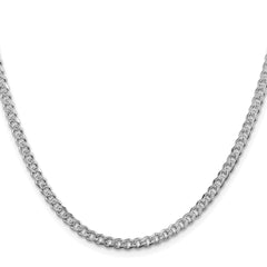 Sterling Silver Rhodium-plated 3.8mm Pav‚ Curb Chain