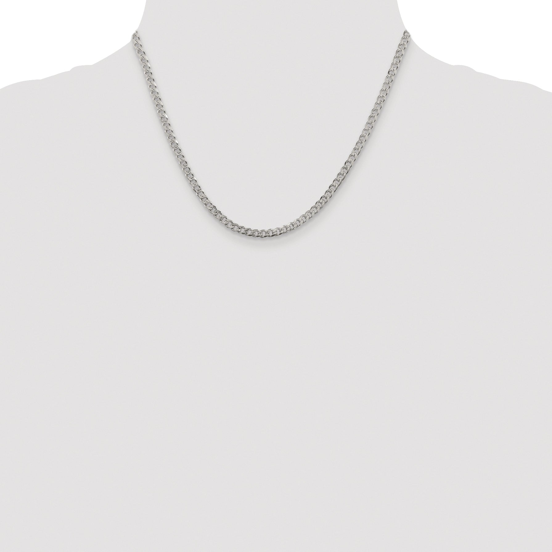 Sterling Silver Rhodium-plated 3.8mm Pav‚ Curb Chain