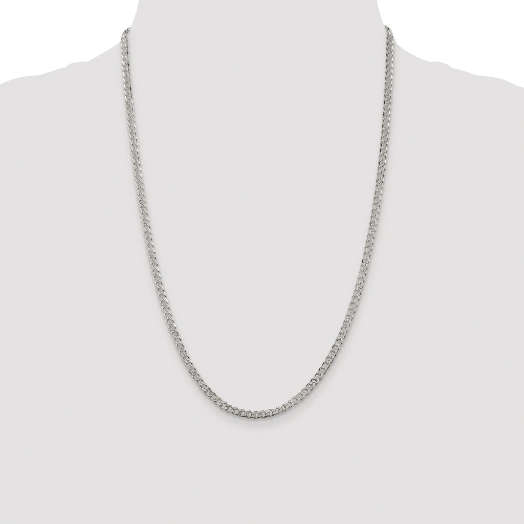 Sterling Silver Rhodium-plated 3.8mm Pav‚ Curb Chain