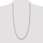 Sterling Silver Rhodium-plated 3.8mm Pav‚ Curb Chain