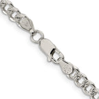 Sterling Silver 4.5mm Pave Curb Chain