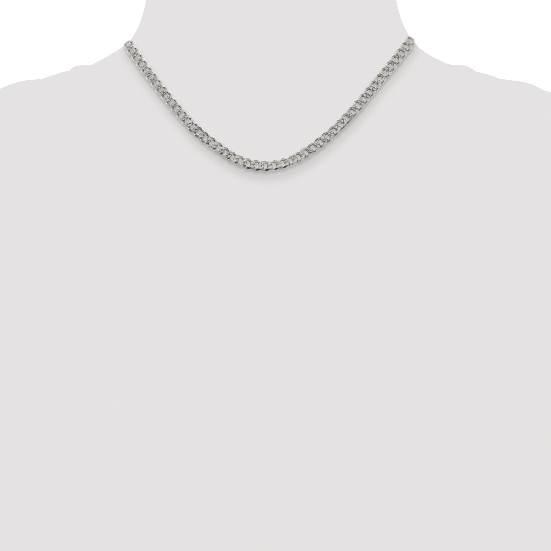Sterling Silver Rhodium-plated 4.5mm Pav‚ Curb Chain