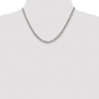 Sterling Silver Rhodium-plated 4.5mm Pav‚ Curb Chain
